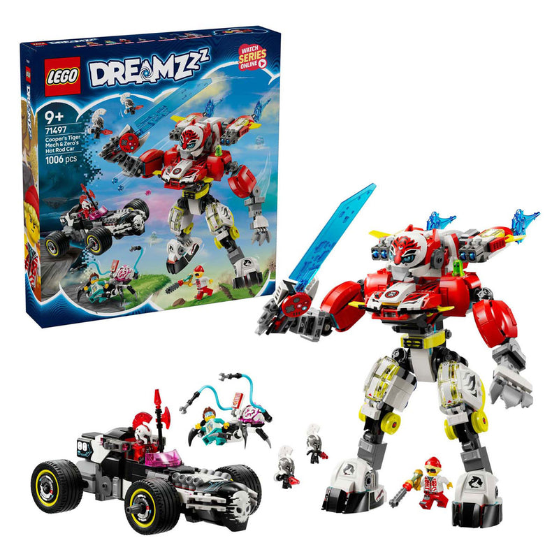 Load image into Gallery viewer, Lego dreamzzz 71497 coopers tijgermecha en zero's hot rod auto