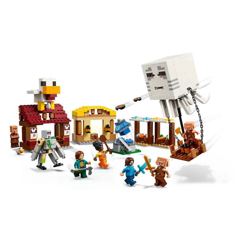 ギャラリービューアに画像をロードする, Lego minecraft de ghast-ballon aanval op het dorp - 21273