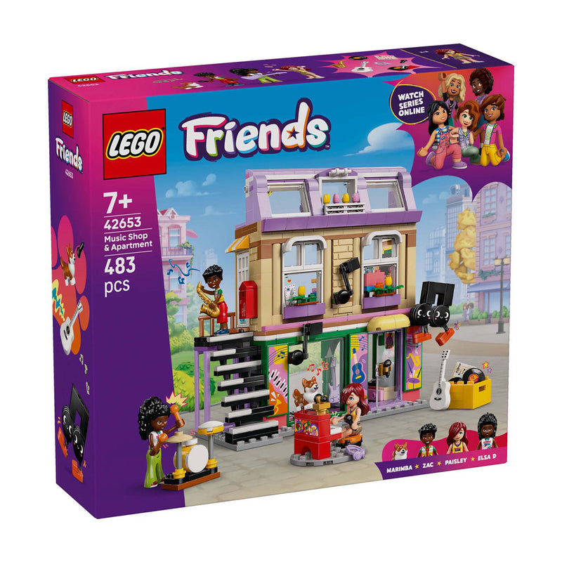 Afbeelding laden in galerijviewer, Lego friends muziekwinkel en appartement bouwpakket voor kinderen - 42653