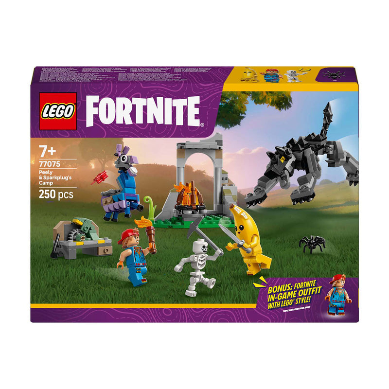 Load image into Gallery viewer, Lego fortnite - peely en sparkplugs kamp constructiespeelgoed (77075)