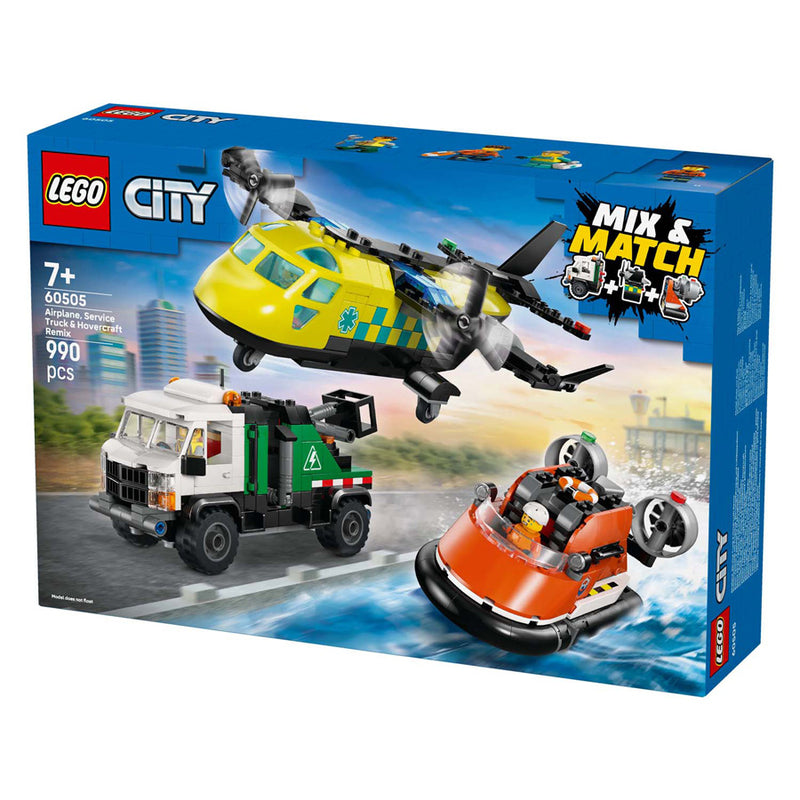 Chargez l'image dans la visionneuse de la galerie, Lego city 60505 vliegtuig, servicewagen en hovercraft remix