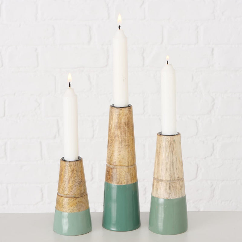 ギャラリービューアに画像をロードする, Boltze home kandelaar hotou 3-delig mangohout groen