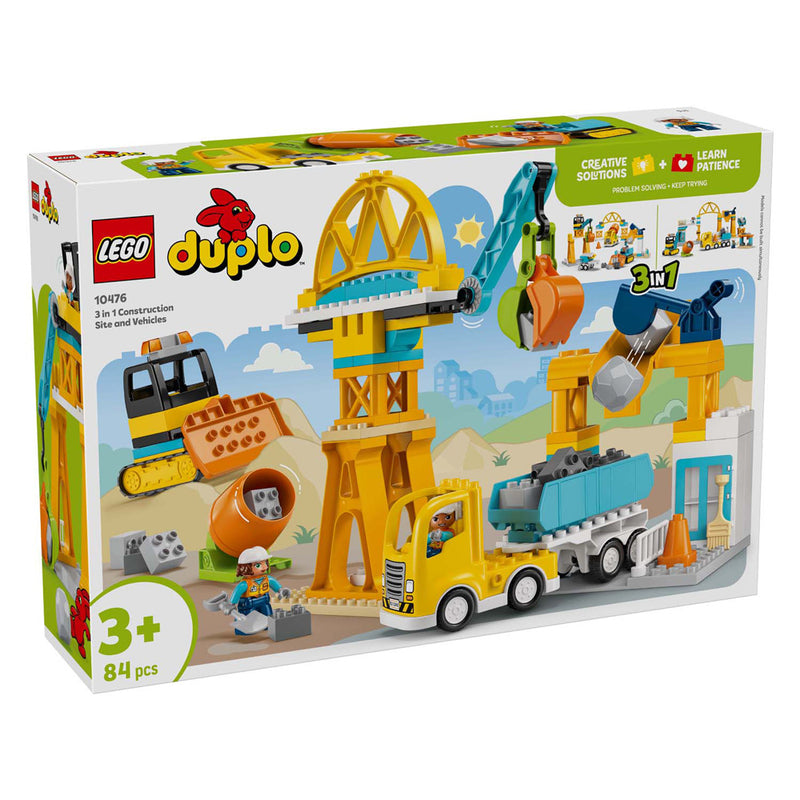 Load image into Gallery viewer, Lego duplo 10476 3-in-1 bouwplaats en voertuigen