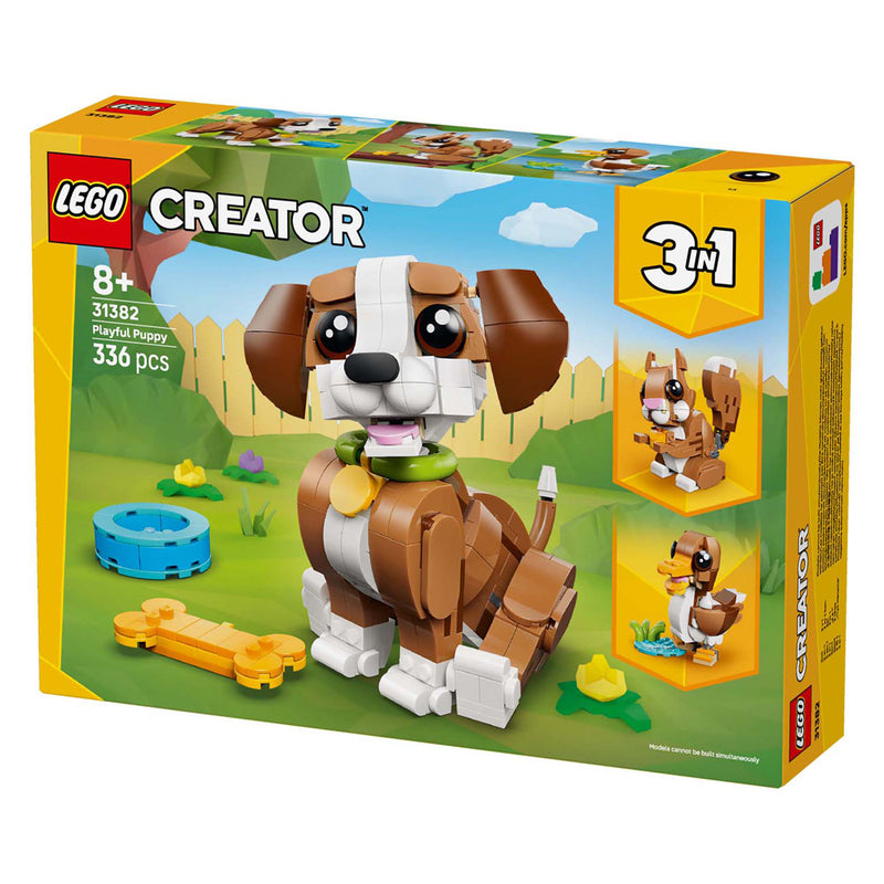 Afbeelding laden in galerijviewer, Lego ® creator 3in1 schattige dieren: speelse puppy - dierenset - bouw om tot eekhoorn of eend - 31382