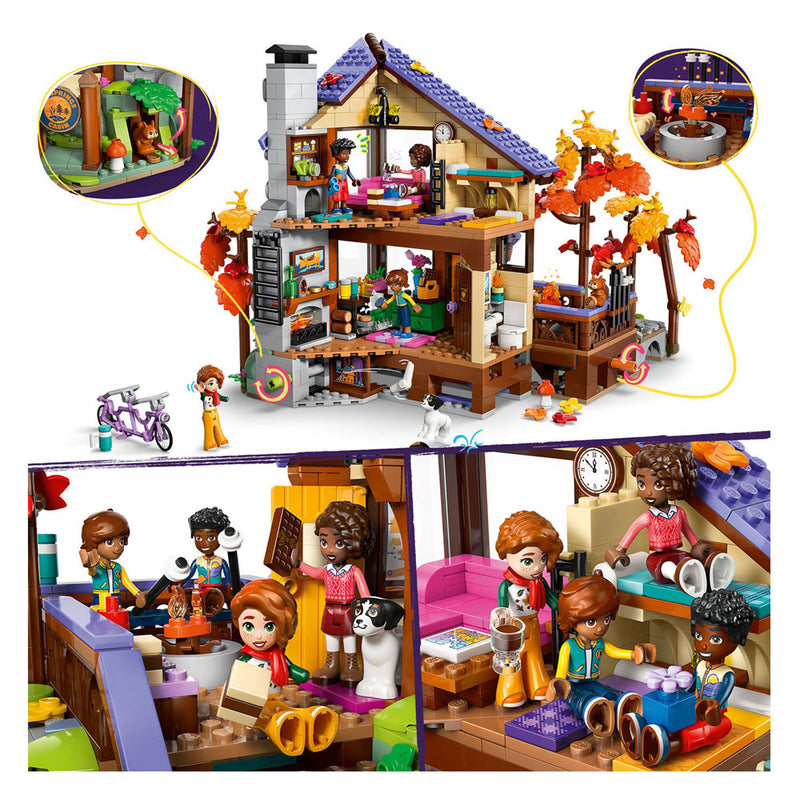 Afbeelding laden in galerijviewer, Lego friends gezellige boshut in de herfst speelgoed met dieren figuren en poppetjes 42705