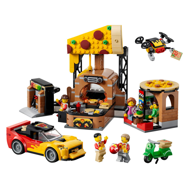 ギャラリービューアに画像をロードする, Lego city pizzacentrale met voertuigen pizza speelgoed voor kinderen 60496