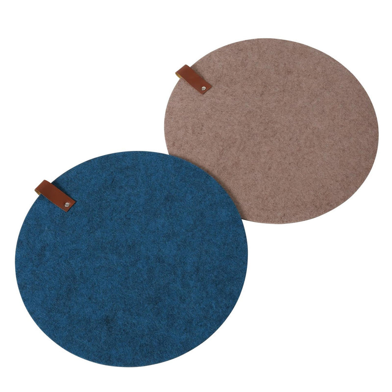 Laden Sie das Bild in Galerie -Viewer, Boltze home placemat rond vilt met leer d38cm