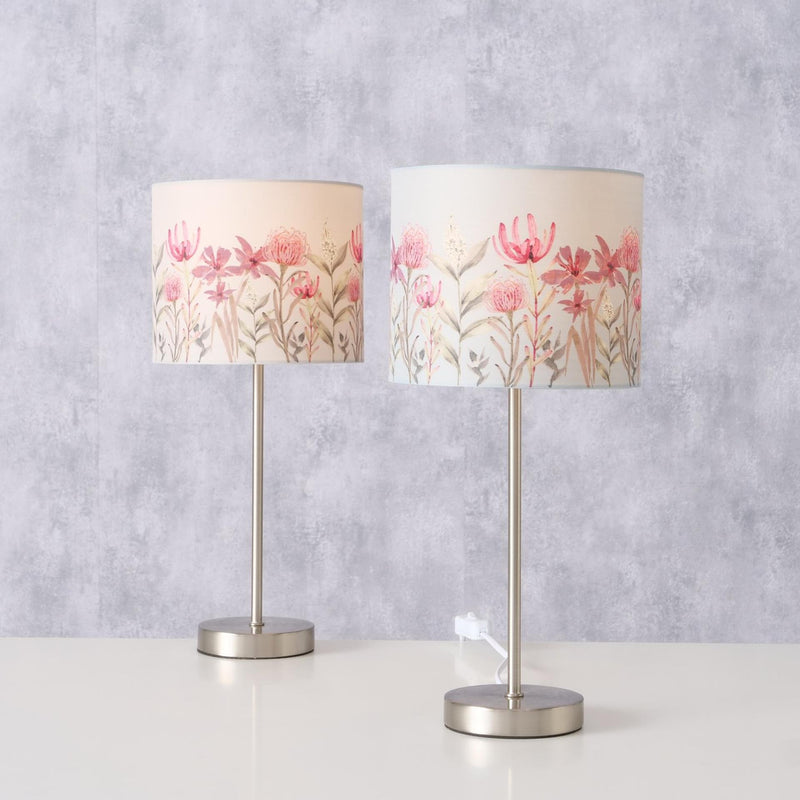 ギャラリービューアに画像をロードする, Boltze home tafellamp met kap met bloemdessin h40cm