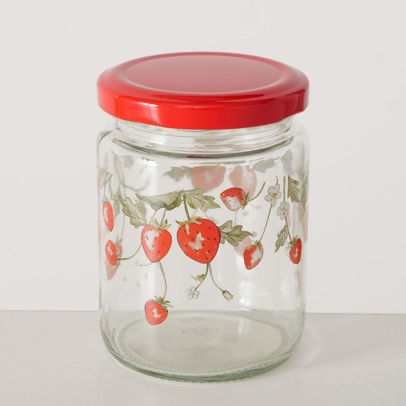 ギャラリービューアに画像をロードする, Boltze home voorraadpot 'emily' aardbei glas 240ml dia.7x9cm 2 assorti