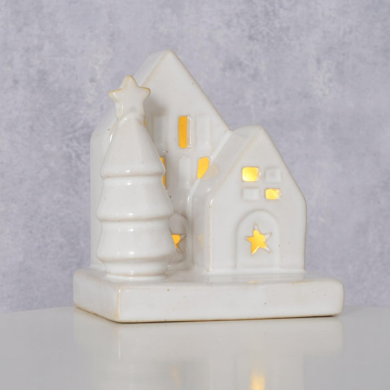 Load image into Gallery viewer, Boltze home deco huisje cristo steen met led h10cm