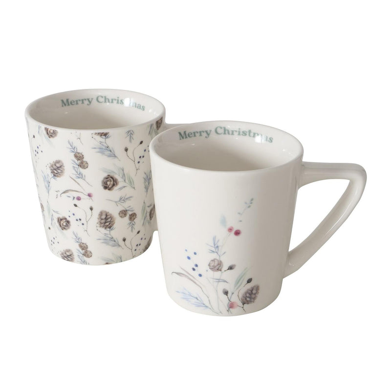 Afbeelding laden in galerijviewer, Boltze home mok dennenappels nordala 300 ml h9cm keramiek