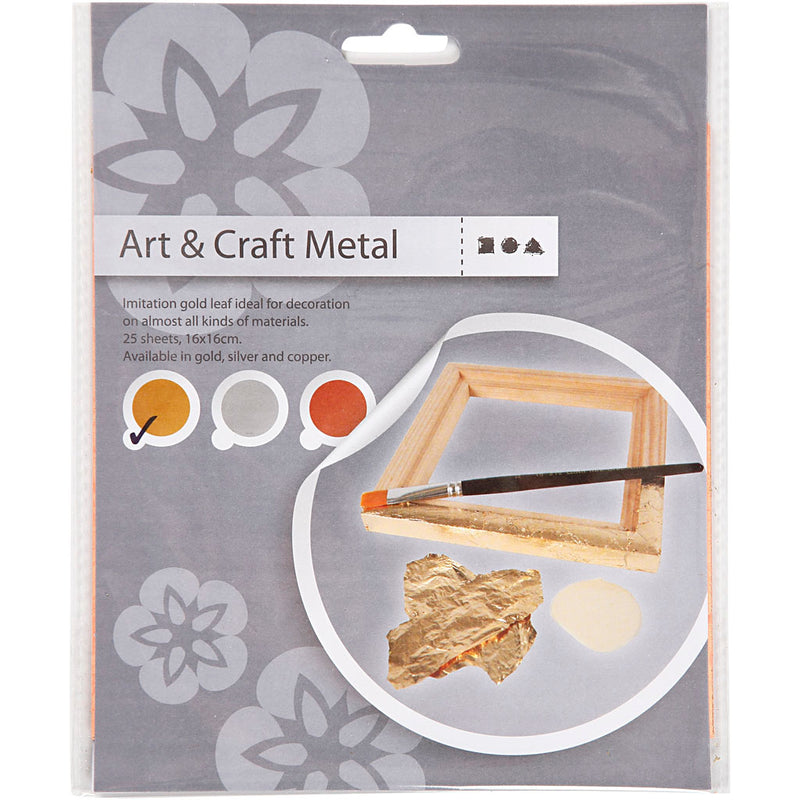 Load image into Gallery viewer, Creativ company https: www.cchobby.nl imitatie-bladmetaal-vel-16x16-cm-goud-0-625-m2-25-vel-1-doos