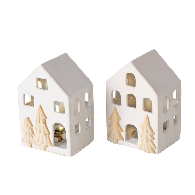 Afbeelding laden in galerijviewer, Boltze home deco huisje castle porselein led h10,5cm