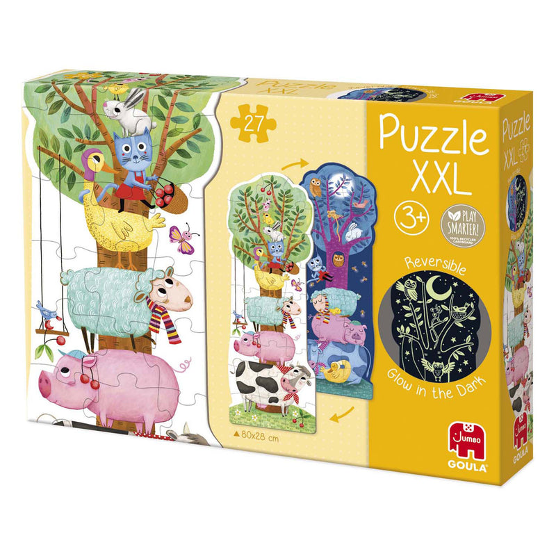 Afbeelding laden in galerijviewer, Goula jumbo omkeerbare puzzel xxl boerderij dag en nacht, 27st.