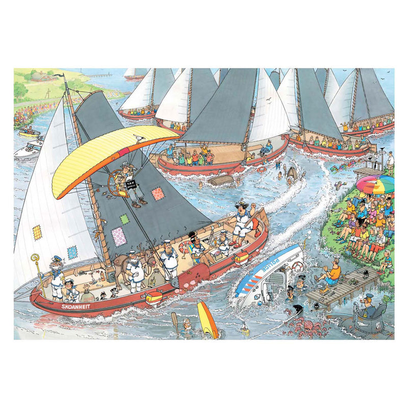 Afbeelding laden in galerijviewer, Jumbo jan van haasteren legpuzzel - de kaasmarkt skutsjesilen - 2x1000st.