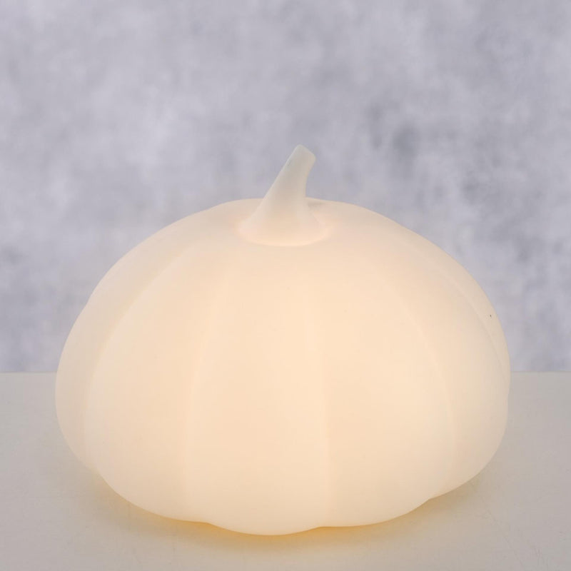 Afbeelding laden in galerijviewer, Boltze home beeld pompoen met led aurela h8,4cm dolomiet wit