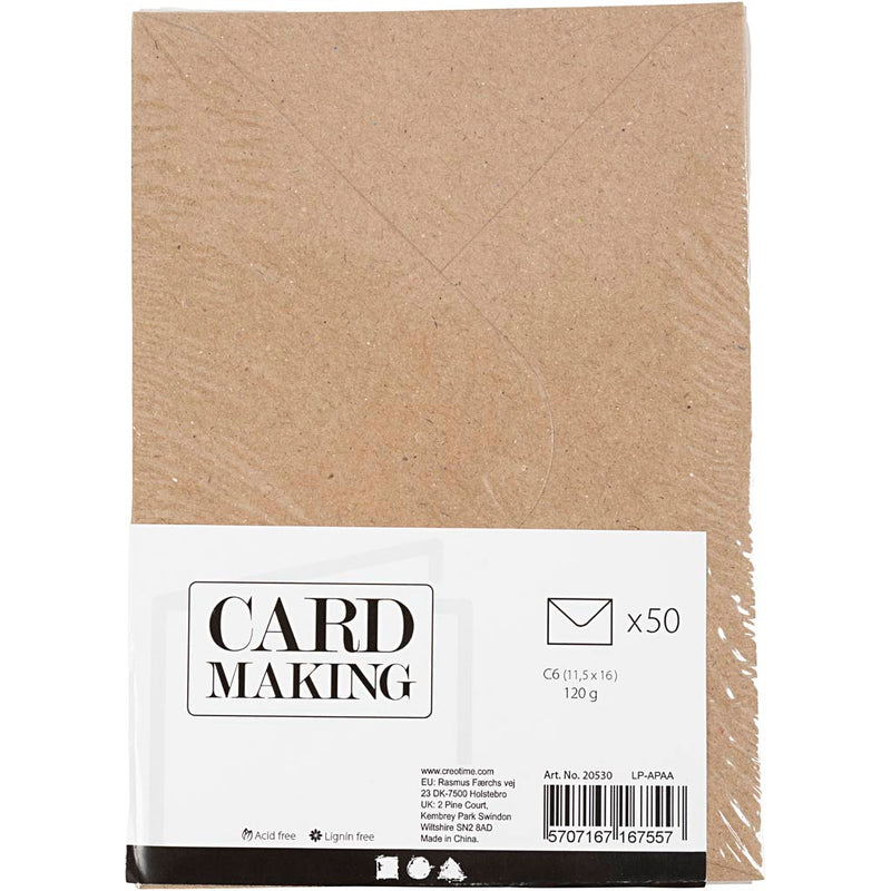 Load image into Gallery viewer, Creativ company https: www.cchobby.nl gerecyclede-envelop-afmeting-envelop-11-5x16-cm-120-naturel-50-stuk-1-doos