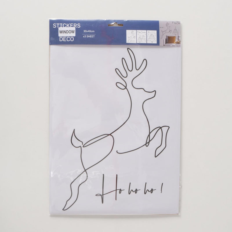 Afbeelding laden in galerijviewer, Boltze home raamstickers nael 3 vellen hert kerstboom spreuk 30x40cm