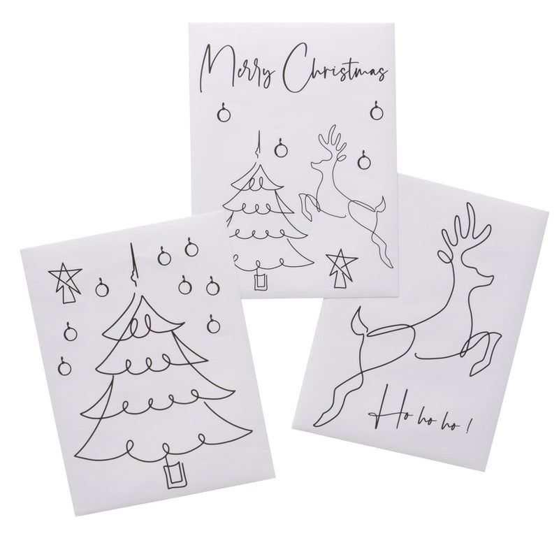 Afbeelding laden in galerijviewer, Boltze home raamstickers nael 3 vellen hert kerstboom spreuk 30x40cm