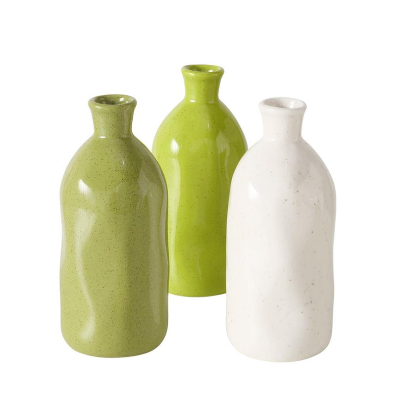 Afbeelding laden in galerijviewer, Boltze home vaas mylanadia6,7x15cm porselein in 3 uitvoeringen wit lime groen