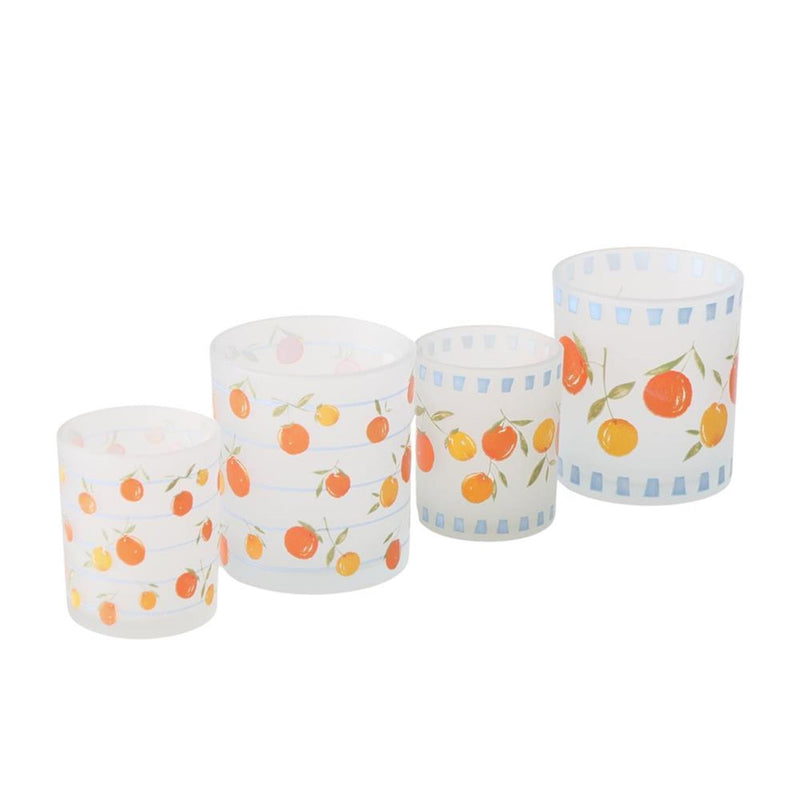 Afbeelding laden in galerijviewer, Boltze home windlicht sinaasappel 2-delig 7x8,5cm en 9x10cm glas