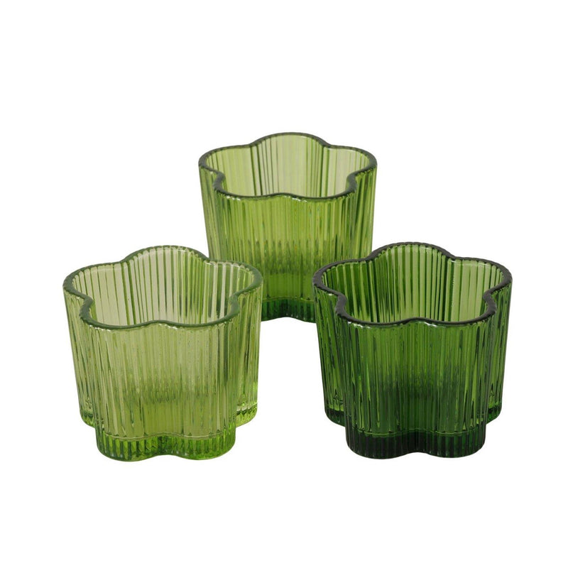 Afbeelding laden in galerijviewer, Boltze home waxinelichthouder fiona groen gelakt glas ø7,8xh6cm