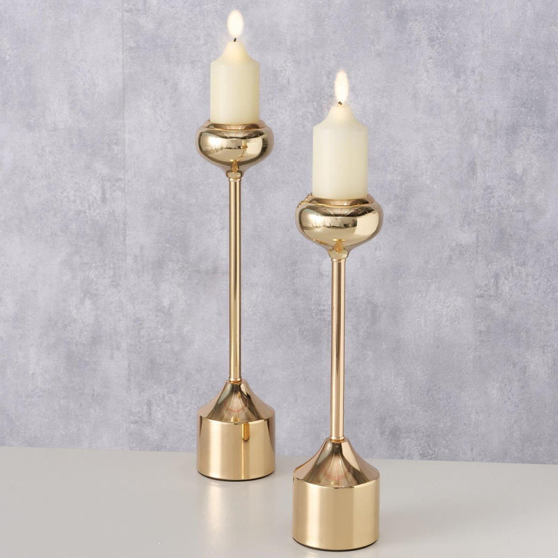 Afbeelding laden in galerijviewer, Boltze home kandelaarset donus goud 2-delig ã˜3,2-8,2xh32,5-36,5cm