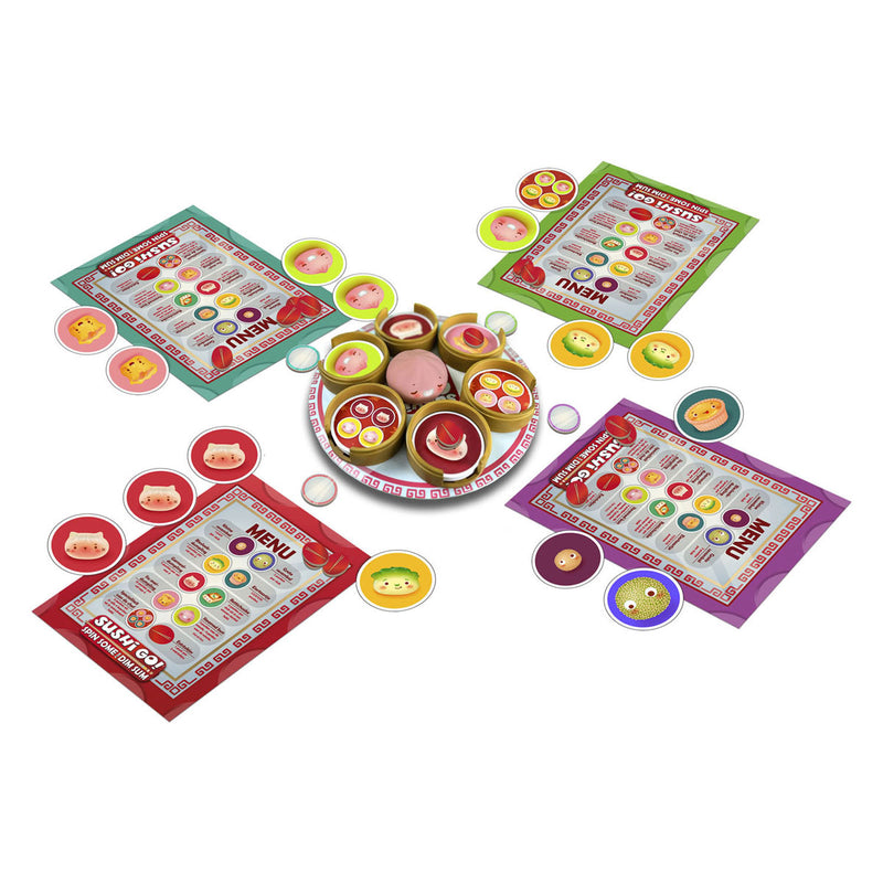 Afbeelding laden in galerijviewer, White goblin games - sushi go! spin some for dim sum - familiespel - 2 tot 6 spelers - 20 minuten - vanaf 8 jaar - met squishy