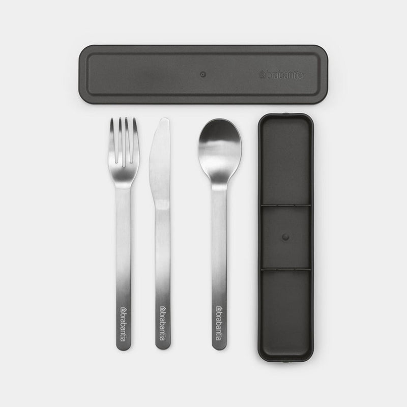 Load image into Gallery viewer, Brabantia bestekset 3-delig dark grey
