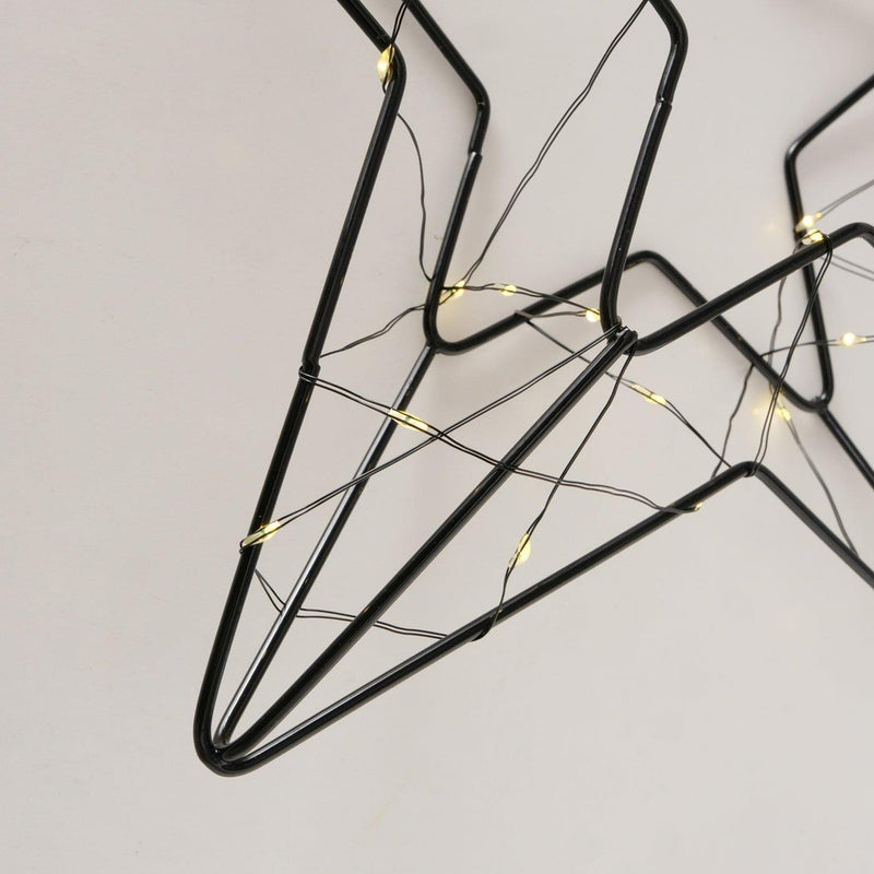 Afbeelding laden in galerijviewer, Boltze home decohanger led ster elvira zwart 29,5x30x6cm