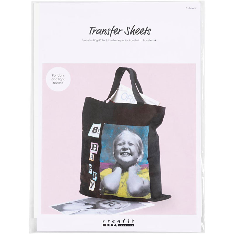 Load image into Gallery viewer, Creativ company https: www.cchobby.nl transfer-vellen-vel-21-5x28-cm-voor-donker-en-licht-textiel-wit-3-vel-1-doos