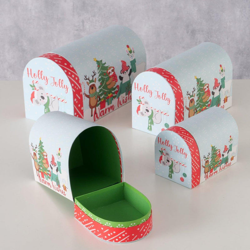 Afbeelding laden in galerijviewer, Boltze home geschenkdozenset hollyjolly 4-delig