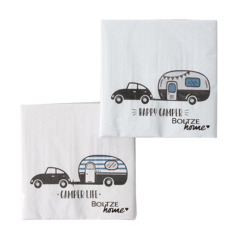 Afbeelding laden in galerijviewer, Boltze home servetten camper 16,5x16,5x3cm 2 assorti