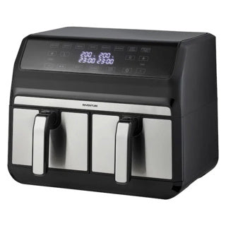 Load image into Gallery viewer, Inventum hetelucht friteuse gf800hld dubbel 2x 4l zwart 1700w