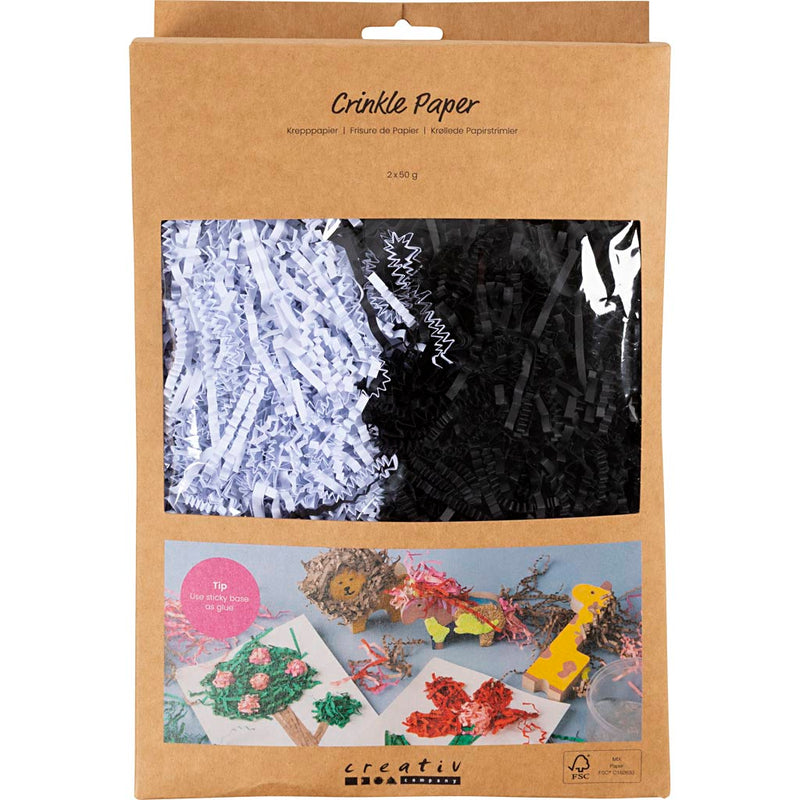 Chargez l'image dans la visionneuse de la galerie, Https: www.cchobby.nl crinkle-papier-l-25-30-cm-b-3-mm-zwart-wit-2x50-gr-1-doos