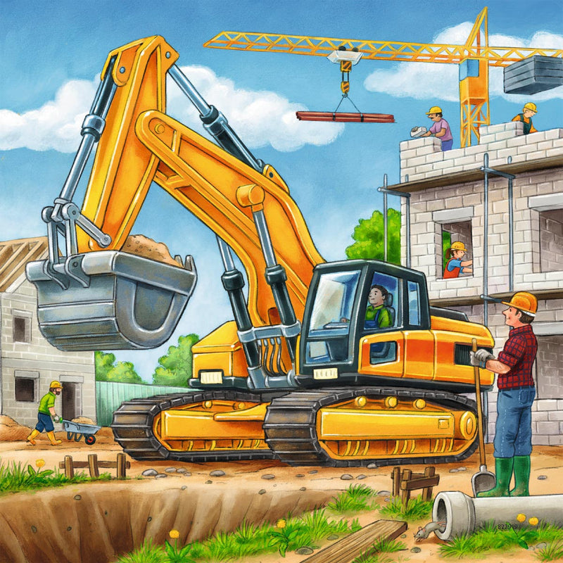 Load image into Gallery viewer, Ravensburger grote bouwvoertuigen 3x49