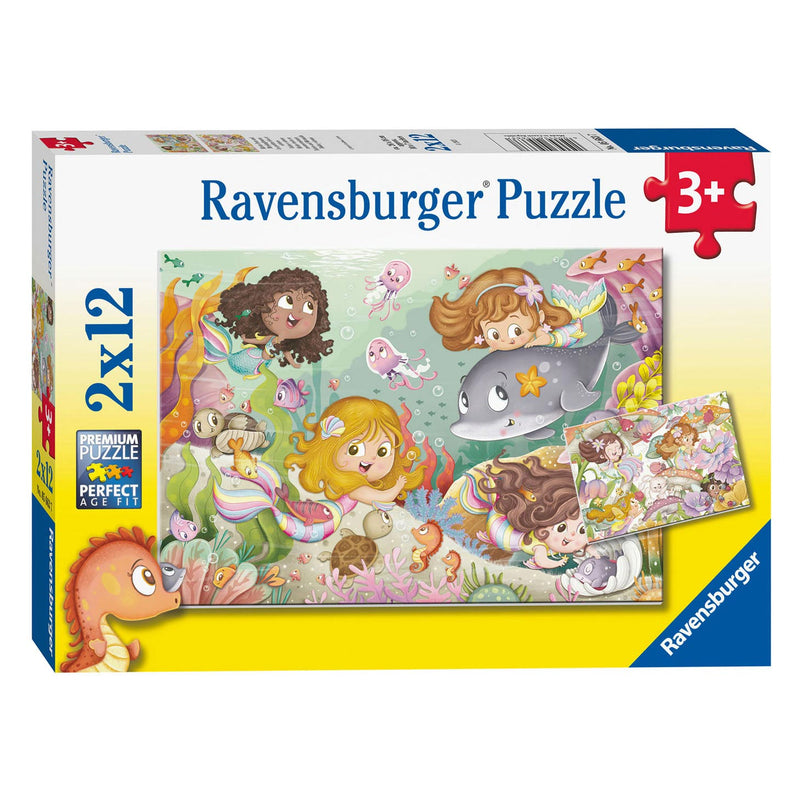 Load image into Gallery viewer, Ravensburger Puzzel Kleine Feeen en Zeemeerminnen 2x12 stuks