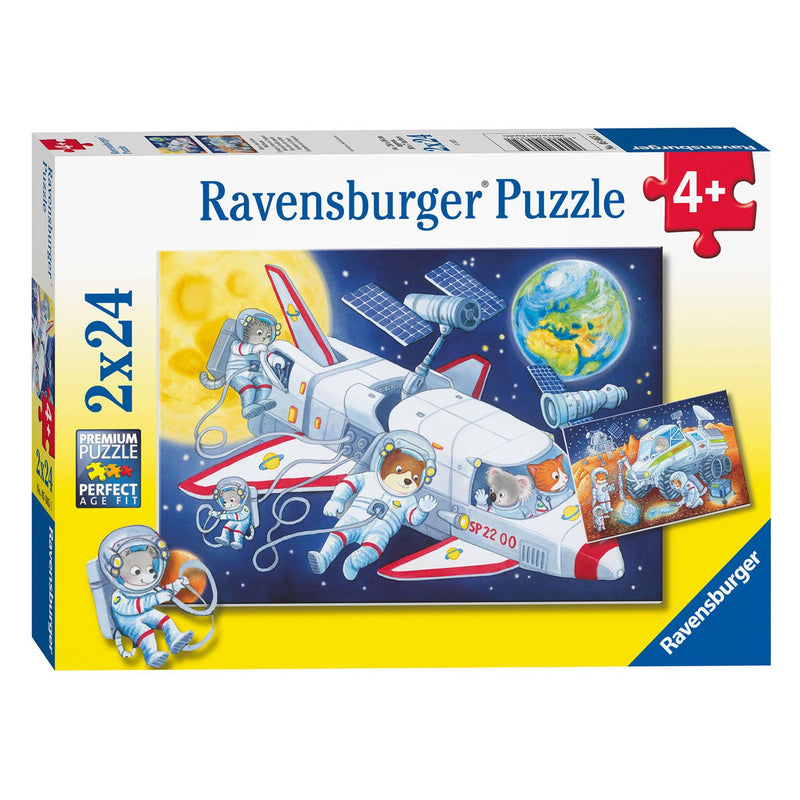 Load image into Gallery viewer, Ravensburger puzzel reis door de ruimte, 2x24st.