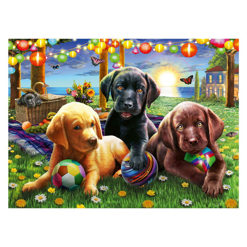 Afbeelding laden in galerijviewer, Ravensburger puzzel honden picknick - legpuzzel - 100 stukjes