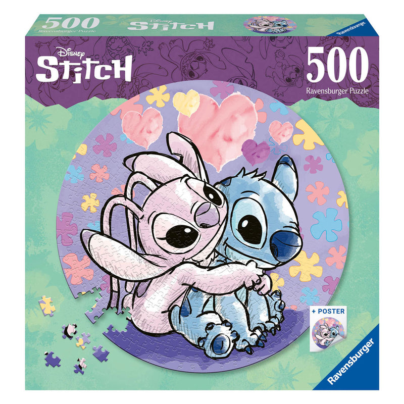 Load image into Gallery viewer, Ravensburger legpuzzel rond stitch, 500st.