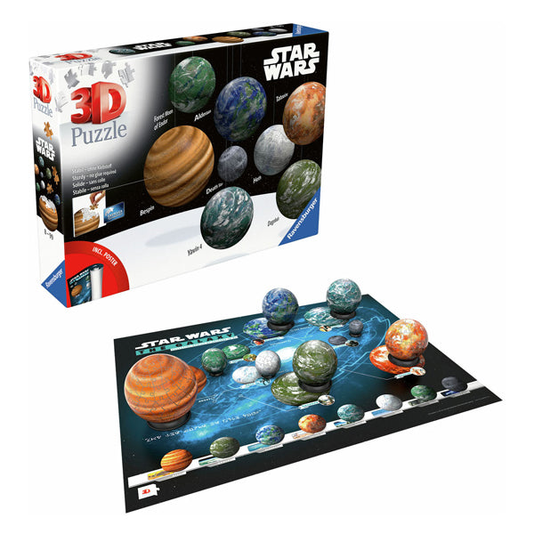 Afbeelding laden in galerijviewer, Ravensburger 3d puzzel star wars planeet galaxy 531 stukjes speelgoed.