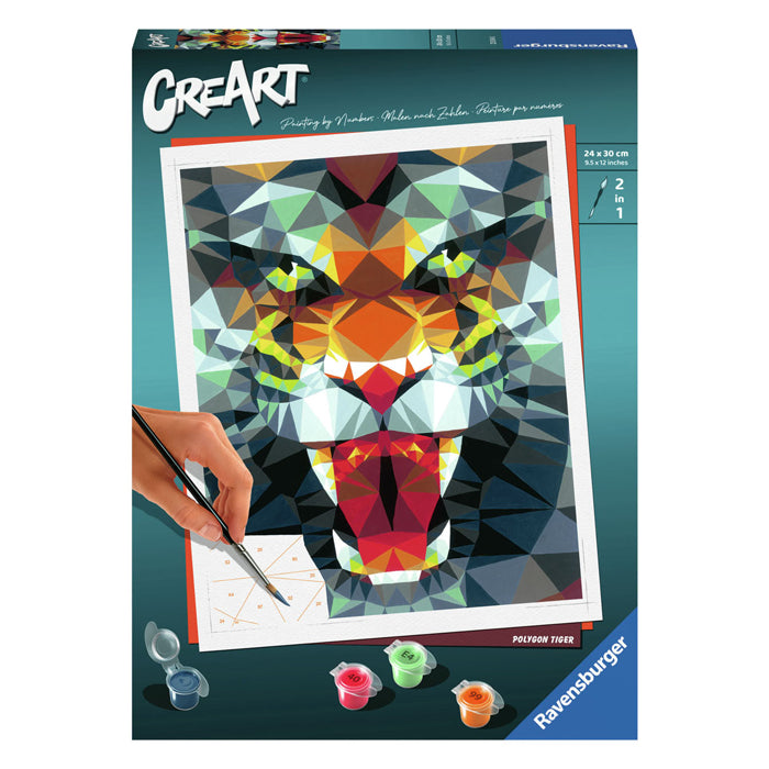Load image into Gallery viewer, Ravensburger creart schilderen op nummer - polygon tijger