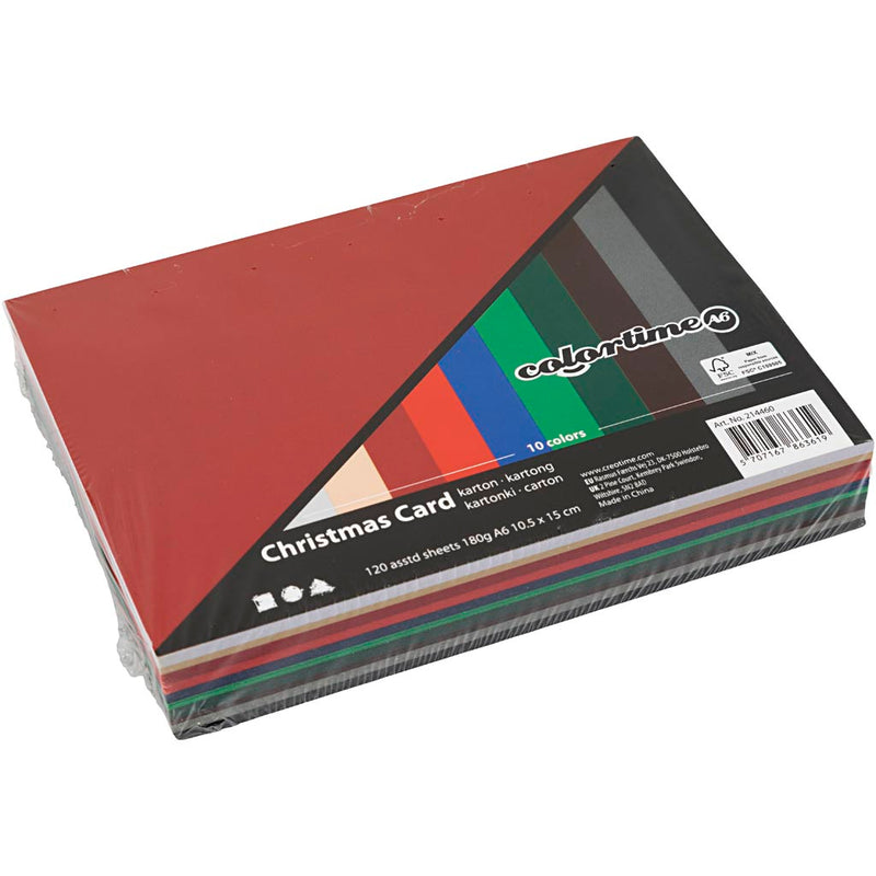 Load image into Gallery viewer, Creativ company https: www.cchobby.nl kerst-karton-a6-vel-105x148-mm-180-gr-diverse-kleuren-120-div-vellen-1-doos