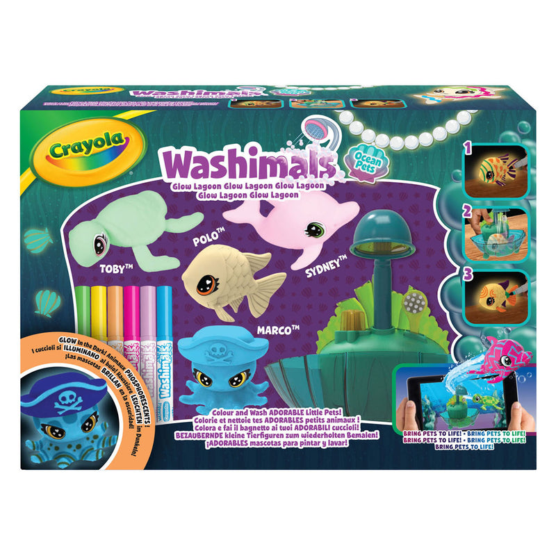 Load image into Gallery viewer, Goliath games crayola washimals ocean glow lagoon speelset