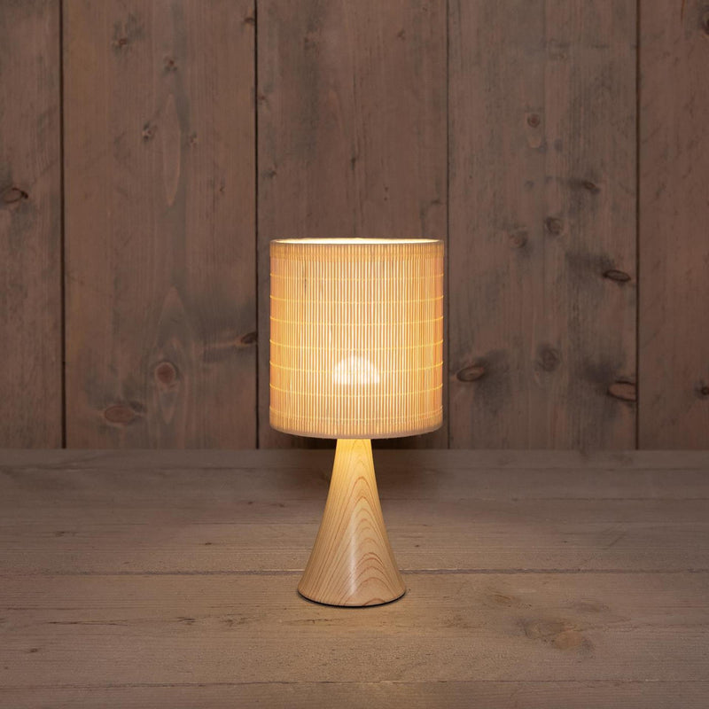Afbeelding laden in galerijviewer, Anna's collection tafellamp usb oplaadbaar bamboe warm wit 24,5x12cm