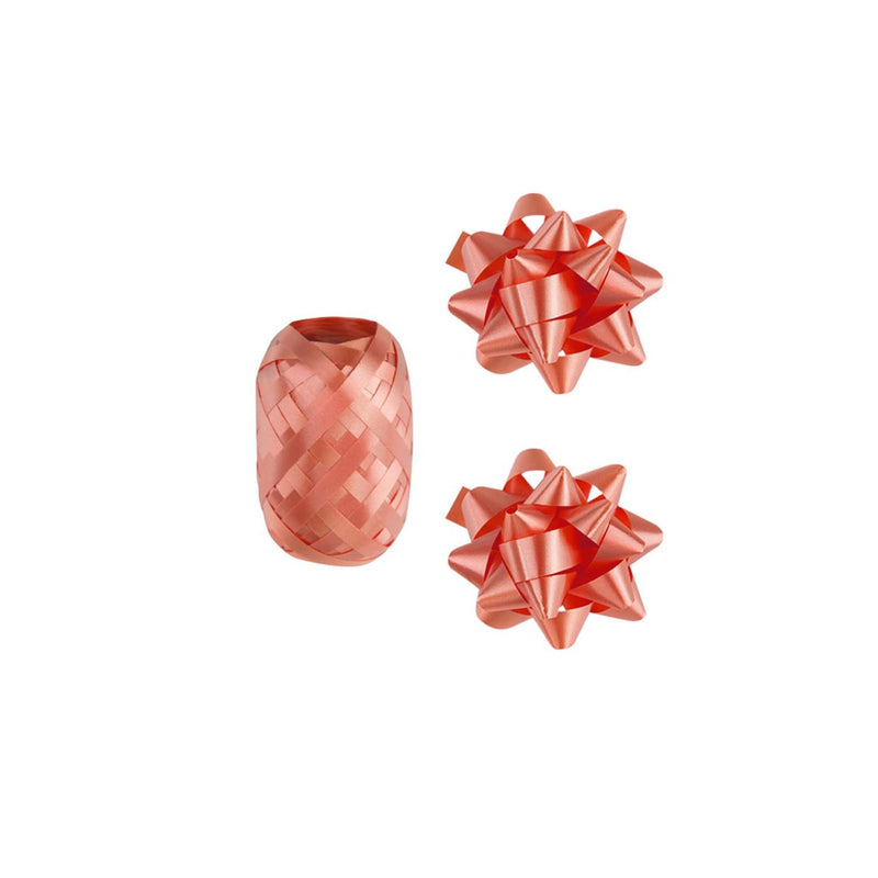 Cargue la imagen en el visor de la galería, Paperdreams cadeauversieringset - rose goud 2 strikken met 20 meter krullint