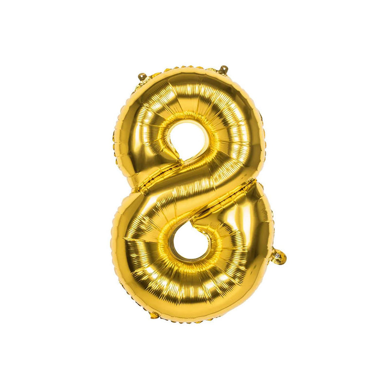 Load image into Gallery viewer, Boland folieballon 8 goud 86cm