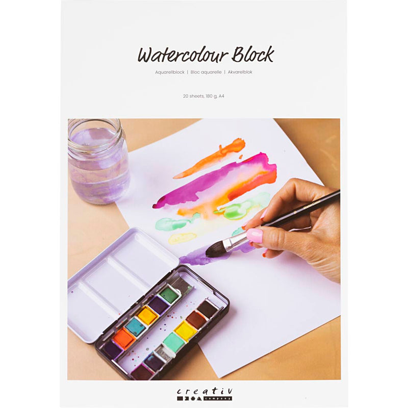 Load image into Gallery viewer, Creativ company https: www.cchobby.nl aquarelblok-a4-vel-210x297-mm-180-gr-wit-20-vel-1-stuk