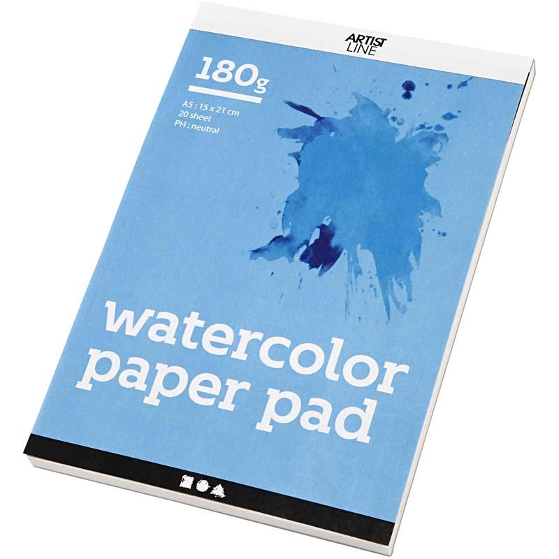 Load image into Gallery viewer, Creativ company aquarelblok, a5, vel 148x210 mm, 180 gr, wit, 20 vel 1 stuk