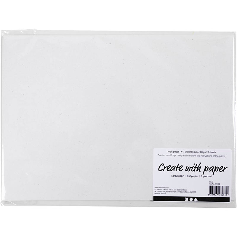 Chargez l'image dans la visionneuse de la galerie, Https: www.cchobby.nl kraft-papier-a4-vel-210x297-mm-100-gr-wit-20-vel-1-doos